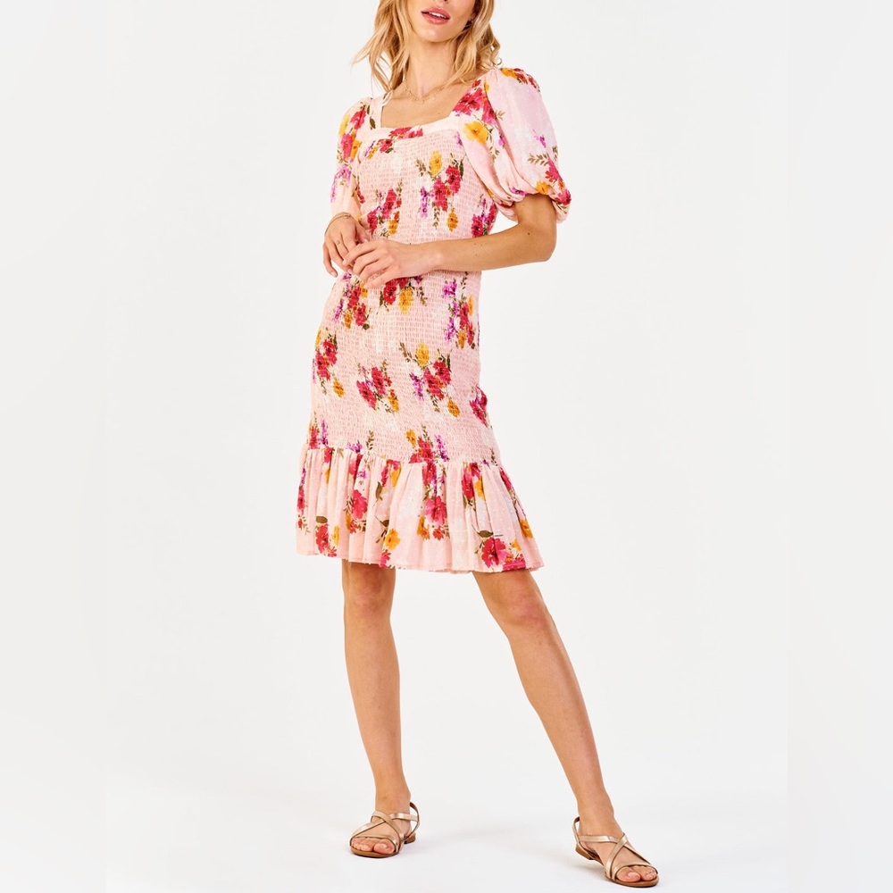 Dear John - CAMILLE SMOCKED BODICE DRESS SWEET GARDEN - M
